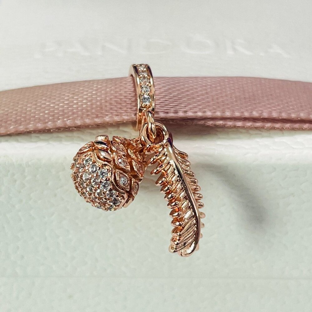 New Pandora Sparkling Pine Cone Dangle Charm